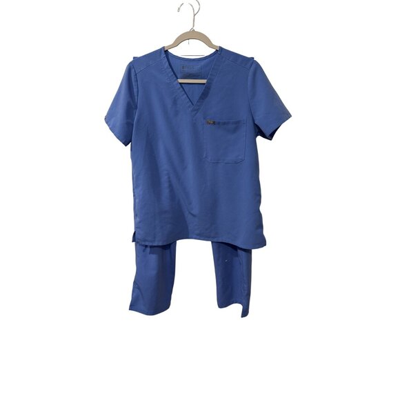 Figs scrub set Catarina top Women’s Cade Cargo Drawstring Pants medium blue - Picture 1 of 8